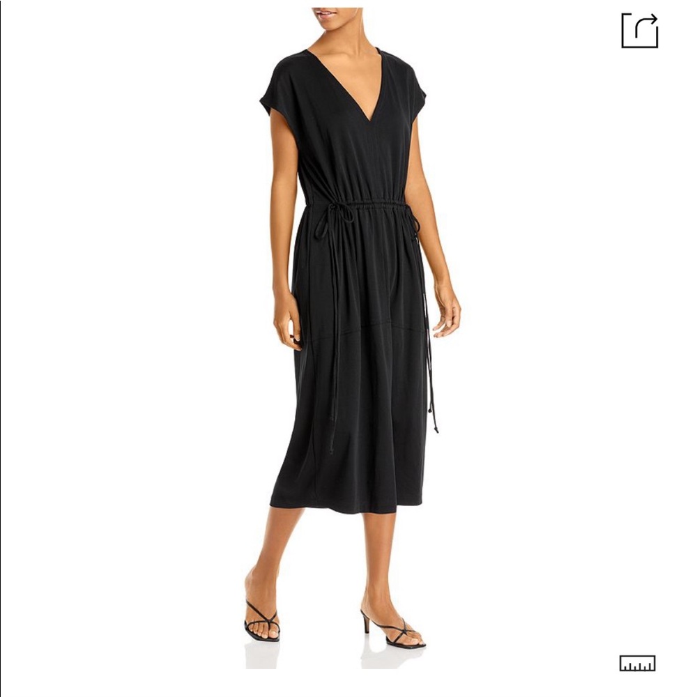 Vince V Neck Popover Tiered dress black medium NWT